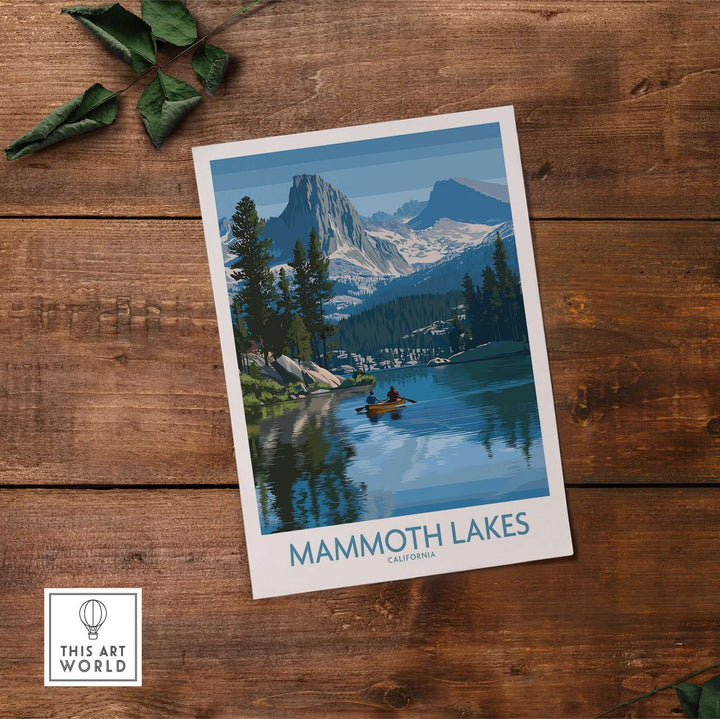 Mammoth Lakes wall art depicting serene lake and mountain scenery, perfect for California travel decor.