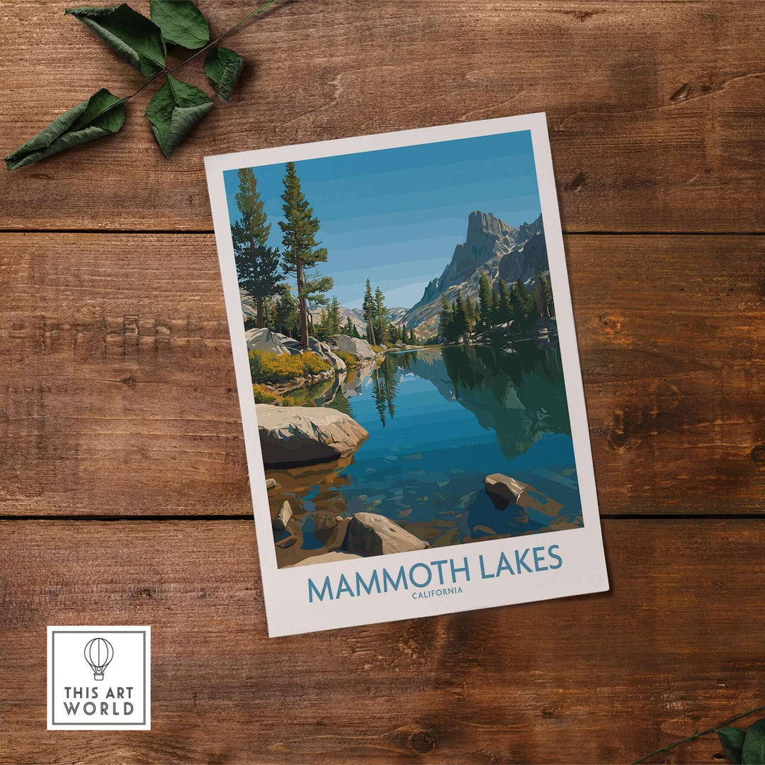 Mammoth Lakes California wall art print featuring serene mountain and lake scenery.