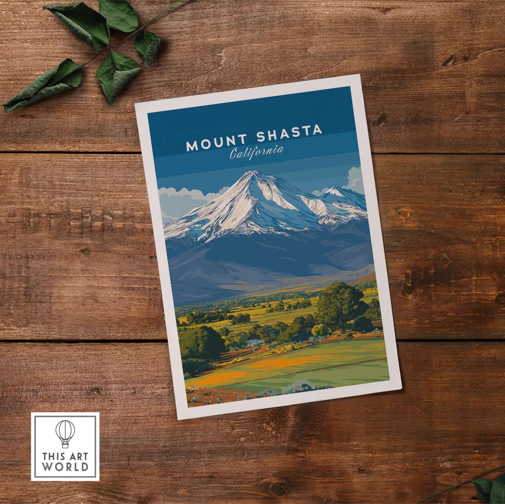 Mount Shasta California Print - Northern California Wall Art showcasing the stunning landscape and towering peak.