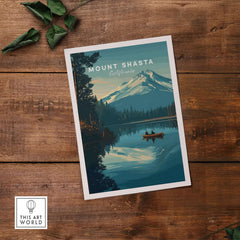 Mount Shasta California Print - Peaceful Mountain Wall Art featuring serene landscape and tranquil reflections.