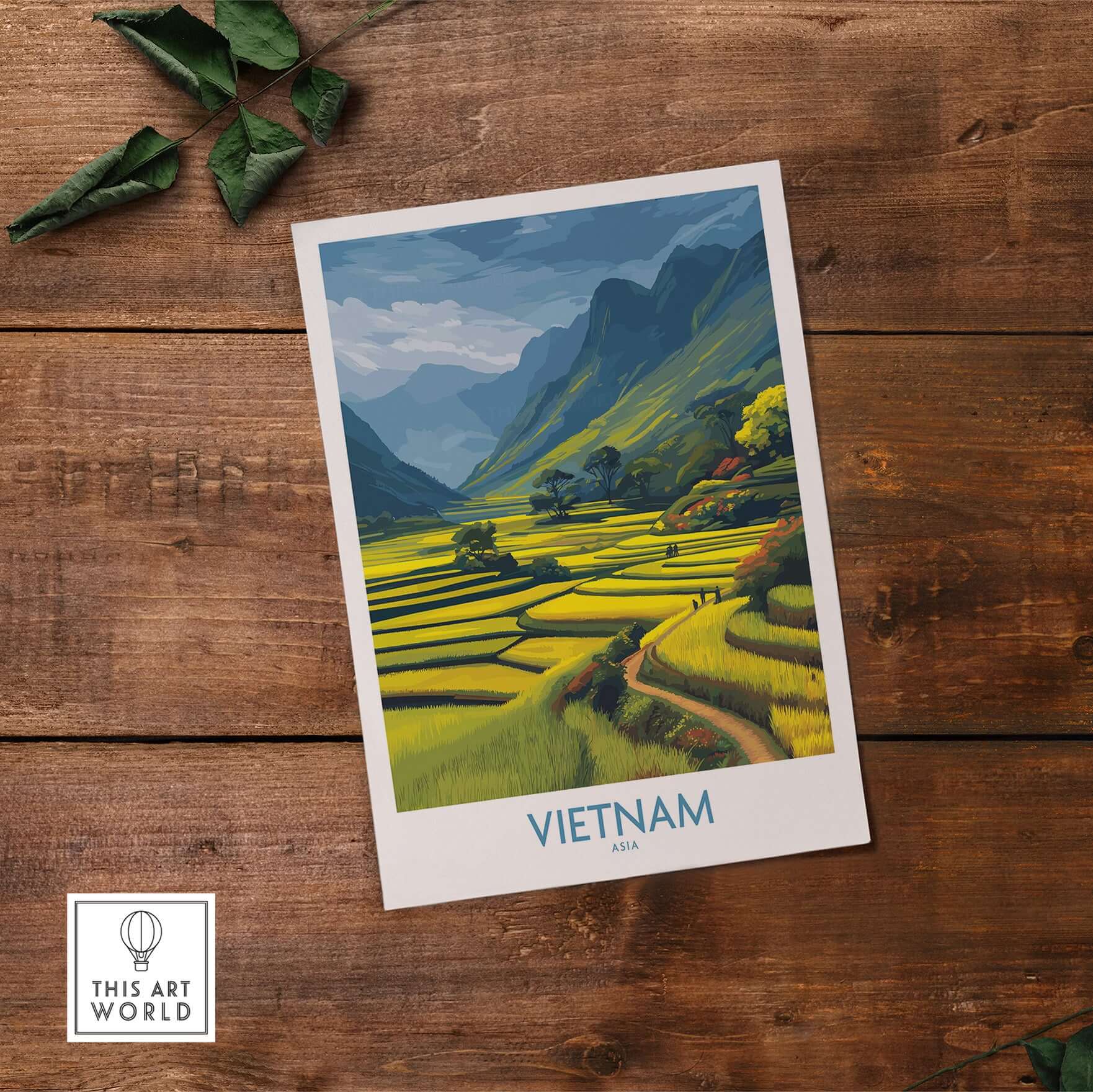 Vietnam Wall Art - Vietnamese Rural Travel Print featuring serene countryside landscape.