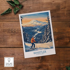 Whistler Ski Print showcasing stunning British Columbia landscapes, perfect for ski lovers and outdoor enthusiasts.
