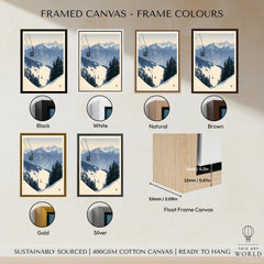 Ski Gondola Poster – Vintage Alpine Cable Car Wall Art — framed canvas float frame colour options