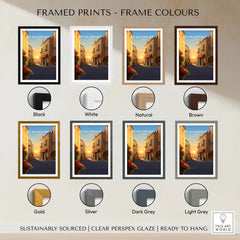 Aix-en-Provence Poster framed print frame colour options: black, white, natural, brown, gold, silver, dark grey and light grey