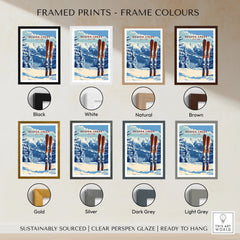Beaver Creek Colorado Ski Poster - Rocky Mountain Winter Art Print framed print frame colour options: black, white, natural, brown, gold, silver, dark grey and light grey