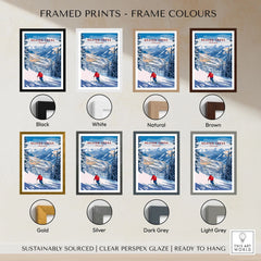 Beaver Creek Colorado Downhill Skier Poster - Winter Sports Wall Art framed print frame colour options: black, white, natural, brown, gold, silver, dark grey and light grey