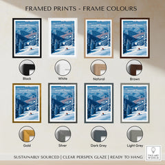 Beaver Creek Colorado Solo Skier Wall Art - Mountain Adventure Print framed print frame colour options: black, white, natural, brown, gold, silver, dark grey and light grey