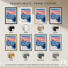 Beaver Creek Colorado Ski Lift Sunset Print - Mountain Gondola Wall Art framed print frame colour options: black, white, natural, brown, gold, silver, dark grey and light grey