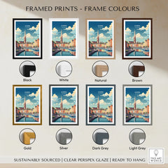 Cork City Ireland Print framed print frame colour options: black, white, natural, brown, gold, silver, dark grey and light grey