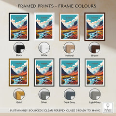 Glencoe Poster Print framed print frame colour options: black, white, natural, brown, gold, silver, dark grey and light grey