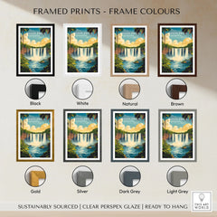 Iguazu Falls Wall Art framed print frame colour options: black, white, natural, brown, gold, silver, dark grey and light grey