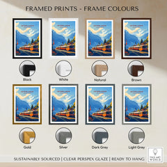 Interlaken Wall Art framed print frame colour options: black, white, natural, brown, gold, silver, dark grey and light grey