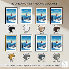 Kitzbuhel Art Print framed print frame colour options: black, white, natural, brown, gold, silver, dark grey and light grey