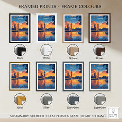 London Skyline Art | Big Ben & Houses of Parliament Print framed print frame colour options: black, white, natural, brown, gold, silver, dark grey and light grey