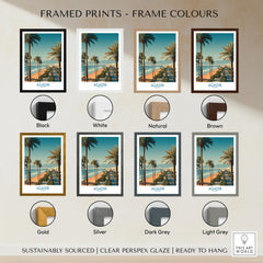 Agadir Morocco Wall Art Canvas framed print frame colour options: black, white, natural, brown, gold, silver, dark grey and light grey