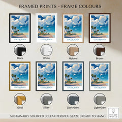 Cocoa Beach Florida Oceanfront Landscape Print - Florida Coast Decor framed print frame colour options: black, white, natural, brown, gold, silver, dark grey and light grey