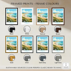 Cornwall Wall Art | Modern Style framed print frame colour options: black, white, natural, brown, gold, silver, dark grey and light grey