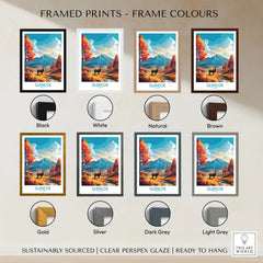 Glencoe Art Print Modern framed print frame colour options: black, white, natural, brown, gold, silver, dark grey and light grey