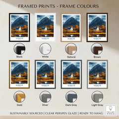 Glencoe Scotland Print framed print frame colour options: black, white, natural, brown, gold, silver, dark grey and light grey