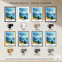 Interlaken Wall Art Print framed print frame colour options: black, white, natural, brown, gold, silver, dark grey and light grey