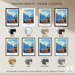 Interlaken Wall Art Print No. 2 framed print frame colour options: black, white, natural, brown, gold, silver, dark grey and light grey