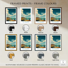 Isle of Harris Poster Scotland Dramatic Sky Seascape - Scottish Island Travel Decor framed print frame colour options: black, white, natural, brown, gold, silver, dark grey and light grey