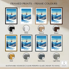 Kitzbuhel Wall Art Print framed print frame colour options: black, white, natural, brown, gold, silver, dark grey and light grey