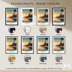 Le Morne Mauritius Wall Art framed print frame colour options: black, white, natural, brown, gold, silver, dark grey and light grey