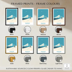 Whistler Wall Art Print -  British Columbia framed print frame colour options: black, white, natural, brown, gold, silver, dark grey and light grey