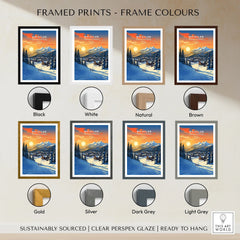 Whistler Wall Art Ski Print framed print frame colour options: black, white, natural, brown, gold, silver, dark grey and light grey