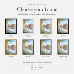 Bordeaux Place de la Bourse water mirror watercolour art print, frame colour options for the framed print