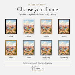 Dead Horse Point State Park Colorado River gooseneck watercolour art print, frame colour options for the framed print