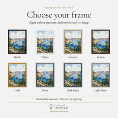 Emerald Bay State Park Fannette Island in Emerald Bay watercolour art print, frame colour options for the framed print