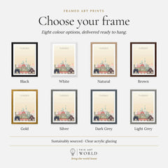Florence city skyline art print, frame colour options for the framed print