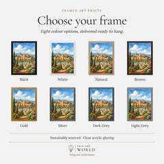 Granada Alhambra palace watercolour art print, frame colour options for the framed print