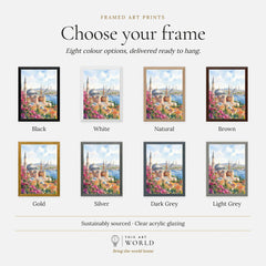 Istanbul Hagia Sophia and Blue Mosque watercolour art print, frame colour options for the framed print