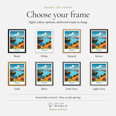 Wanaka Travel Poster New Zealand - framed print frame colour options