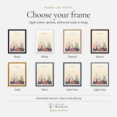 Madrid city skyline art print, frame colour options for the framed print