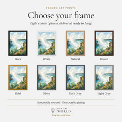 Niagara Falls State Park Horseshoe Falls watercolour art print, frame colour options for the framed print