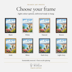 Nice Baie des Anges and promenade watercolour art print, frame colour options for the framed print