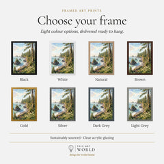 Olympic National Park rugged coast and sea stacks watercolour art print, frame colour options for the framed print