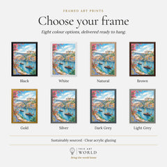 Porto Dom Luís I Bridge and rabelo boats watercolour art print, frame colour options for the framed print