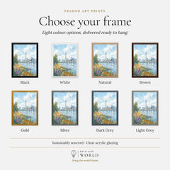 Toronto CN Tower skyline over Lake Ontario watercolour art print, frame colour options for the framed print