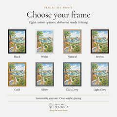 Valencia City of Arts and Sciences watercolour art print, frame colour options for the framed print