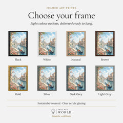Venice Grand Canal, Salute dome and gondola watercolour art print, frame colour options for the framed print