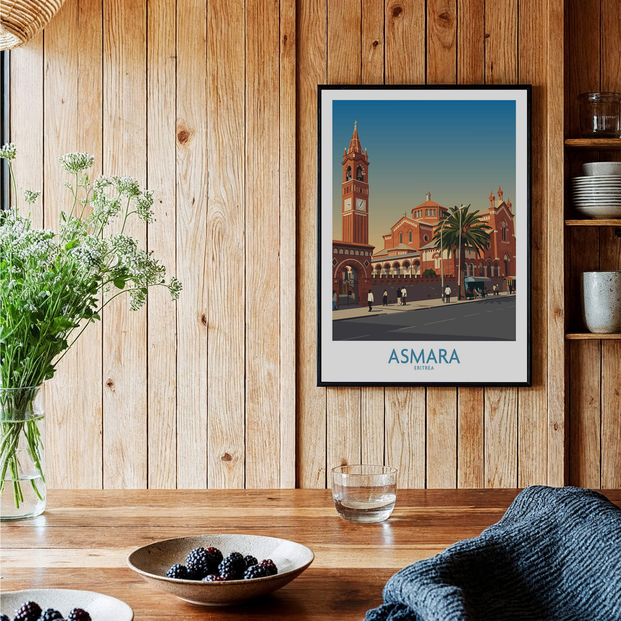 Asmara Eritrea Wall Art – Historic Architecture and City Street Decor Poster showcasing stunning cityscape.