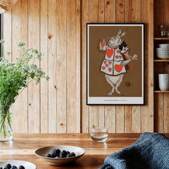 Exhibition Art Print William Henderson White Rabbit Alice in Wonderland Vintage Poster displayed in a cozy setting.
