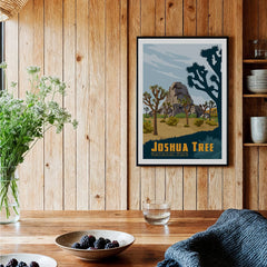 Joshua Tree National Park art print with desert landscape in modern kitchen decor