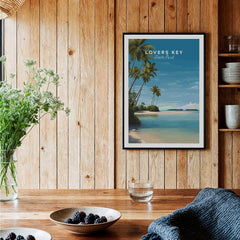 Lovers Key Wall Art Print | Paradise Island Scenery Florida Travel Poster, showcasing coastal charm and tranquil scenery.