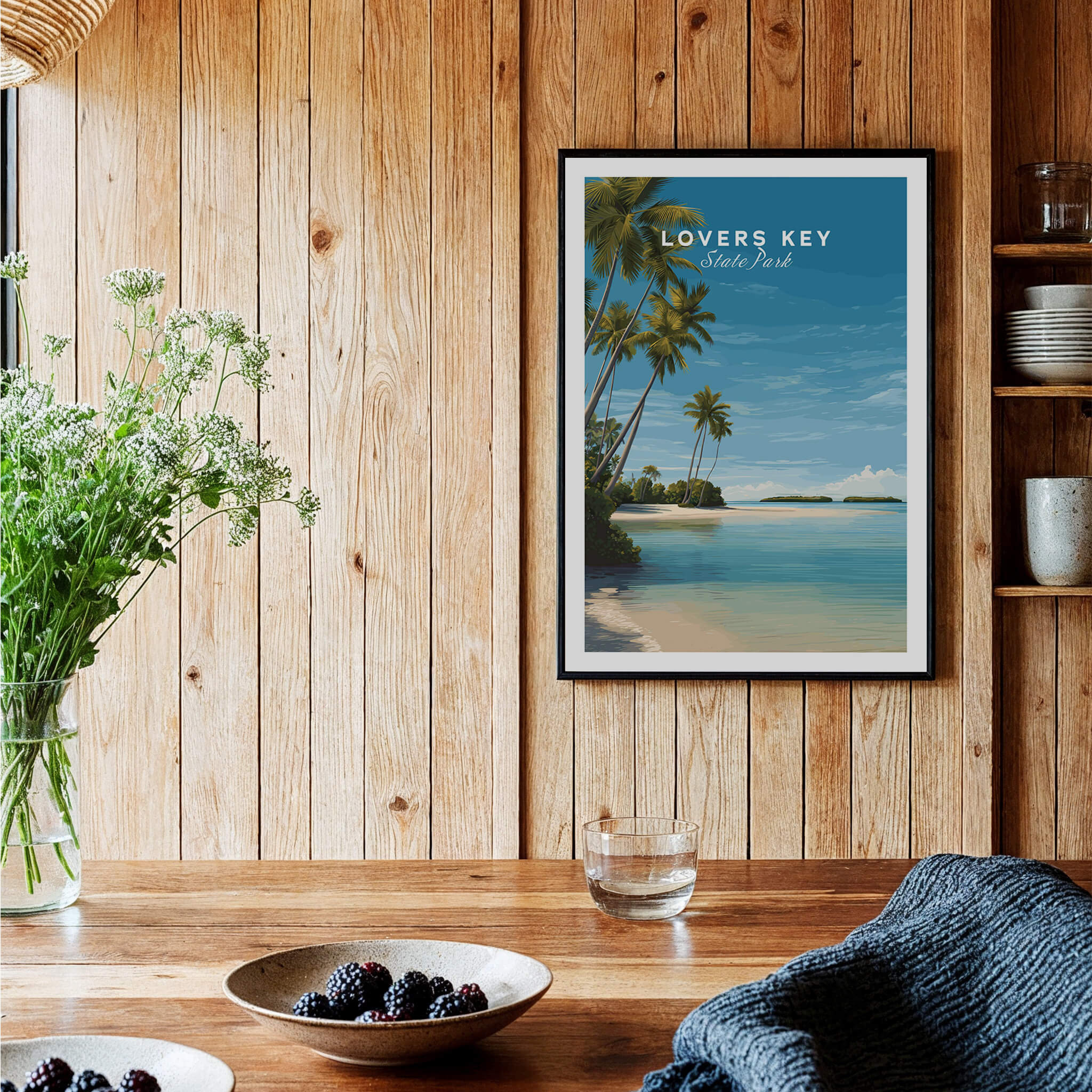 Lovers Key Wall Art Print | Paradise Island Scenery Florida Travel Poster, showcasing coastal charm and tranquil scenery.